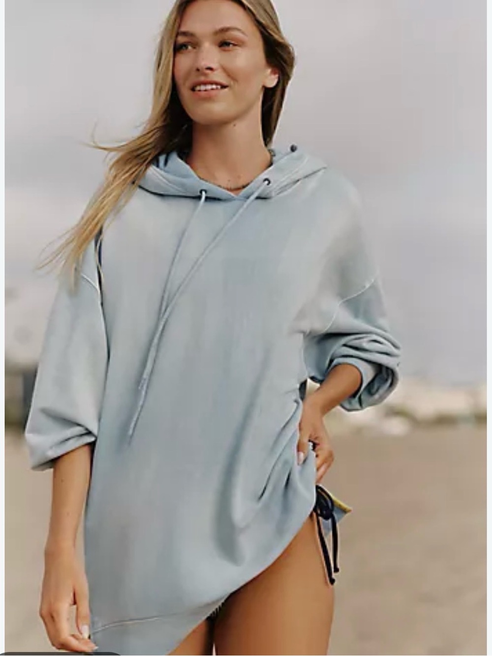 Anthropologie Celandine Oversized Hoodie in Soft Blue
